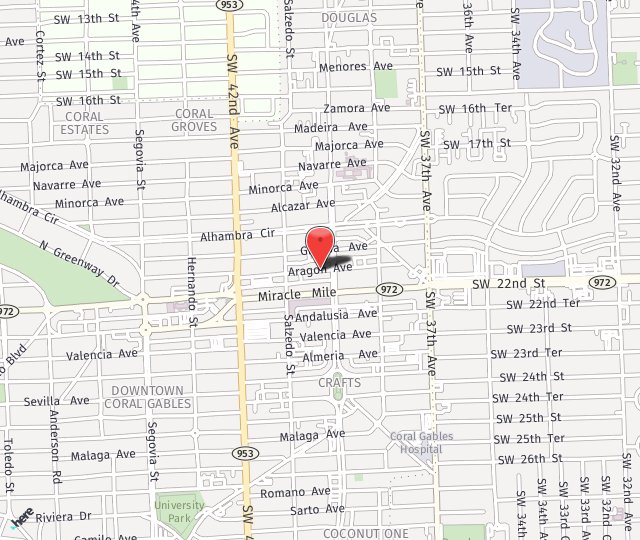 Location Map: 221 Aragon Avenue Coral Gables, FL 33134