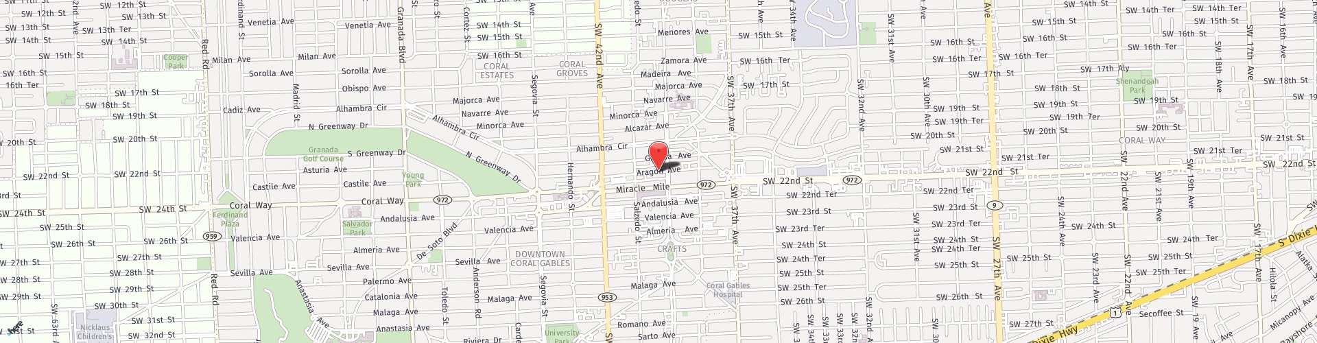 Location Map: 221 Aragon Avenue Coral Gables, FL 33134