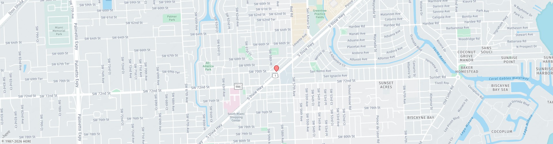 Location Map: 6705 Red Road, PH 700 Coral Gables, FL 3314