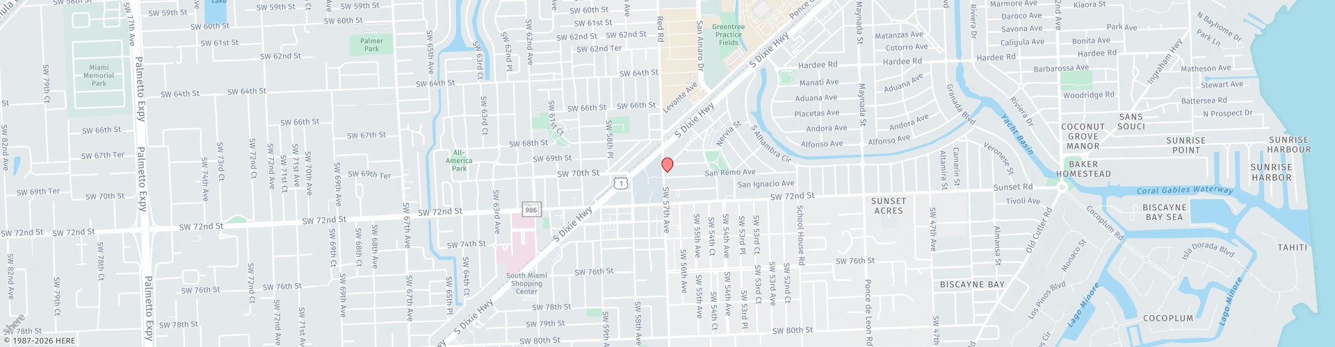 Location Map: 6705 Red Road Coral Gables, FL 33143