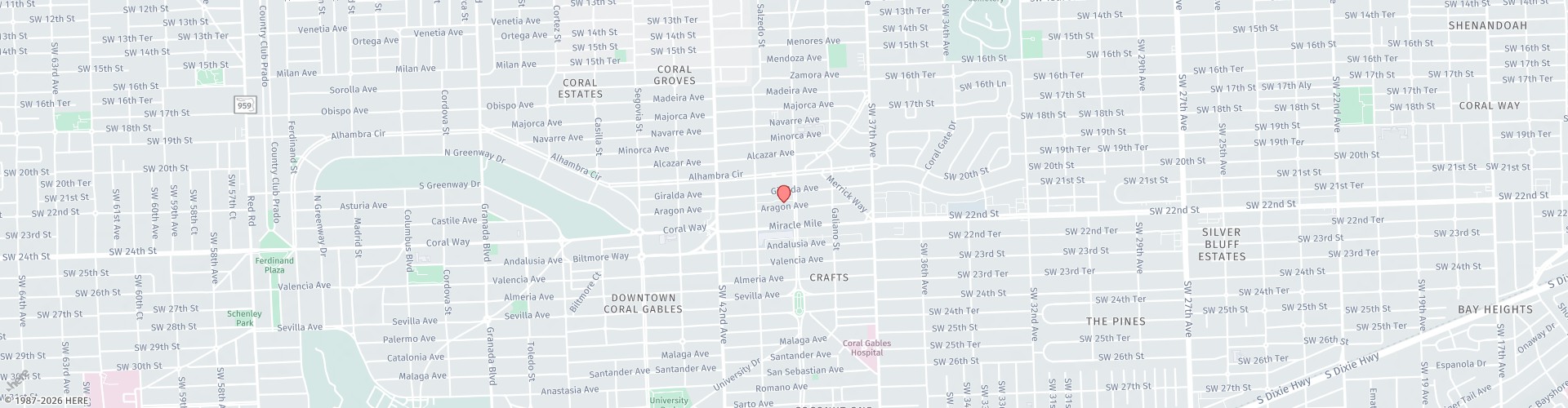 Location Map: 221 Aragon Avenue Coral Gables, FL 33134